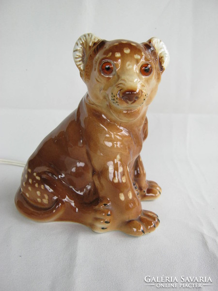 Lion cub Lippelsdorf porcelain lamp