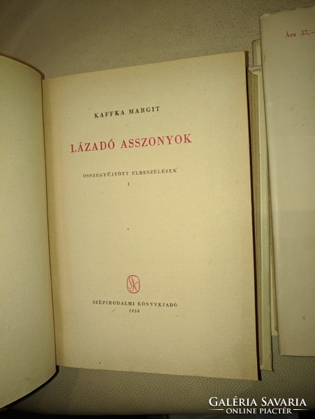 Kaffka Margit: Lázadó asszonyok I-II. kötet  1958