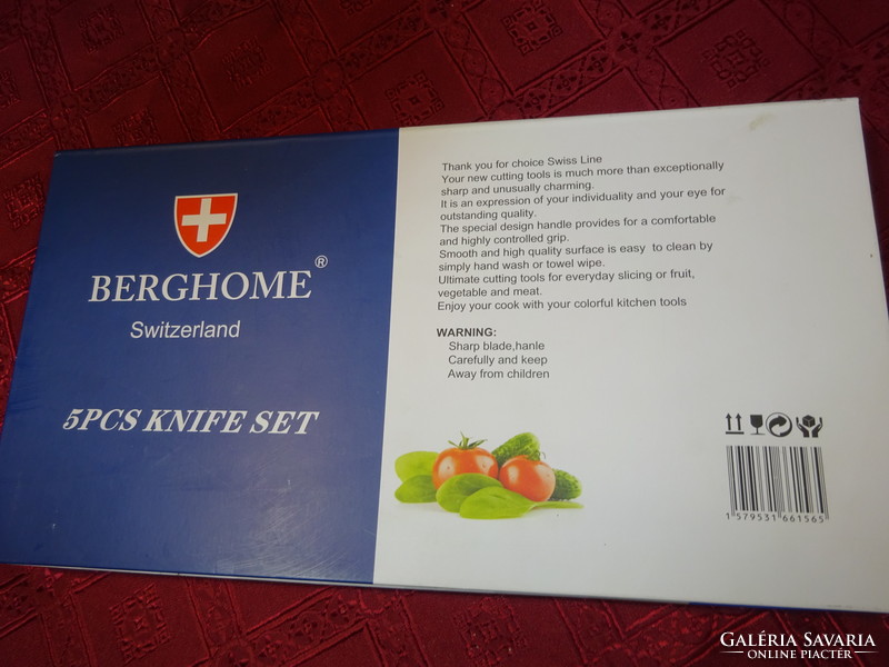 BERGHOME SWITZERLAND öt darabos minőségi késkészlet eredeti dobozban. Vanneki!