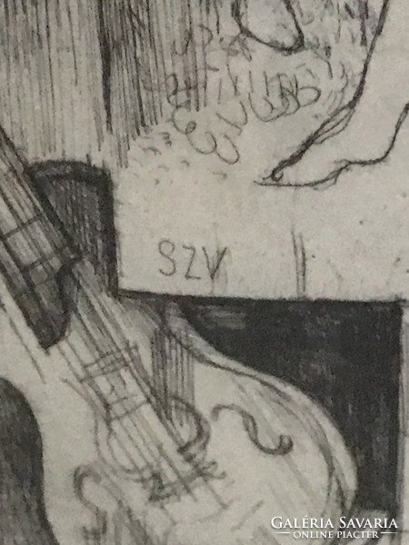 Graphics by vladimir Szabó: In the studio, signed in pencil