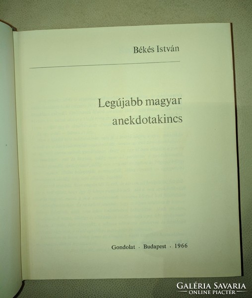 Békés István: Legújabb magyar anekdota kincs  1966