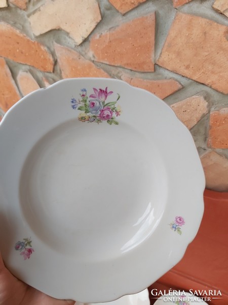 12 pcs rosy, floral bulgarian plates, porcelain plate, nostalgia