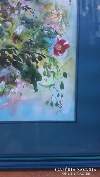 Szécsi Katalin "Tavaszi virágok" akvarell