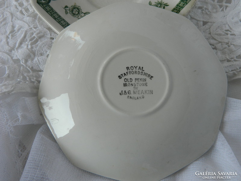 Royal Staffordshire, J&G Meaking  angol csészealátét kistányér  zöld, 2 db