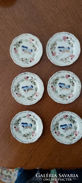 Zsolnay porcelán 6 db gyönyörű  kisméretű tányérka / poháralátét