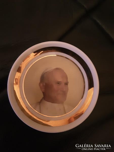 II. János Pál pápa - Hollóházi tányér - szentkép