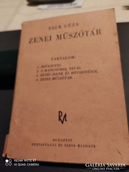 Könyv Zenei műszótár Falk Géza