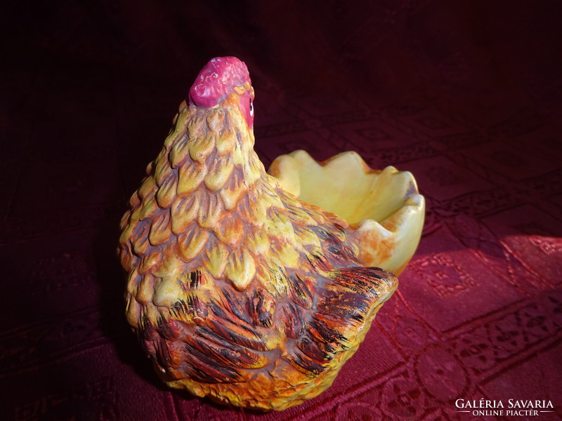 German porcelain figurine, chicken coop with egg holder, height 9.5 cm. He has!