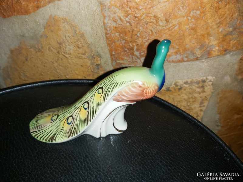 Beautiful drasche porcelain peacock, bird, nipple, figurine. Nostalgia piece