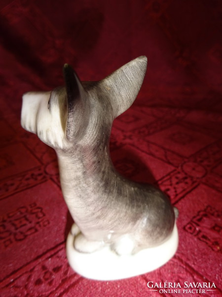 Drasche porcelán, kézzel festett szürke kutya, magassága 8 cm. Vanneki! Jókai