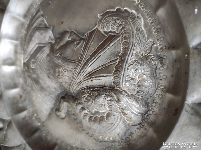 Antik Ón tál tànyér , rendkívüli! Nemesi portré vagy katonai portré igényes munka!