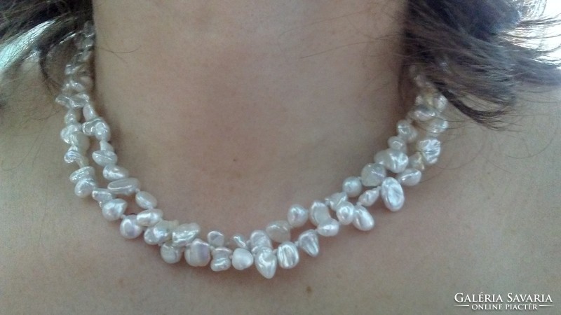 Keshi pearl necklace with 925 silver clasp