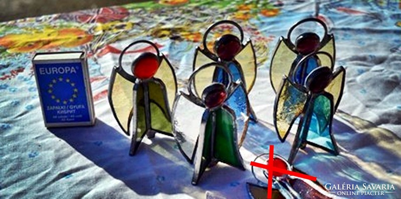 5-piece tiffany angel pack, original u.S.A. Made of colored tiffany glass!