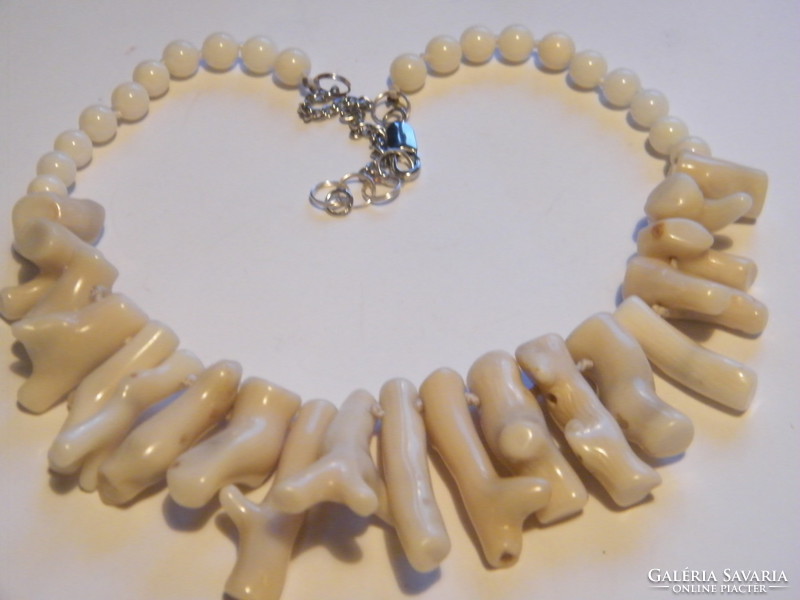 Genuine white branched coral necklace