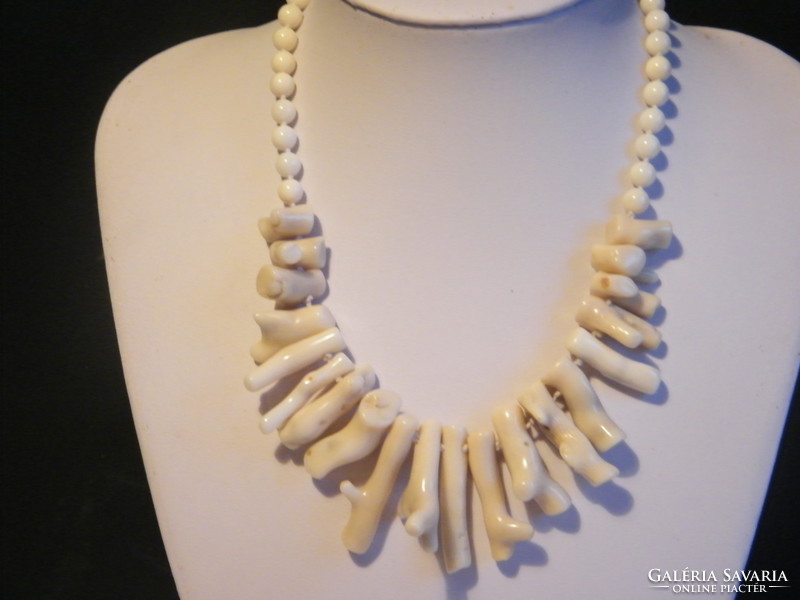 Genuine white branched coral necklace