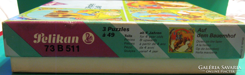 FARM Puzzle játék – 3 db Farm életkép puzzle kirakó – hiánytalan – Használt