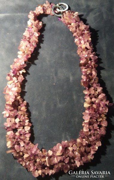 Nice gift multi-row amethyst semi-precious stone necklaces, mineral necklaces