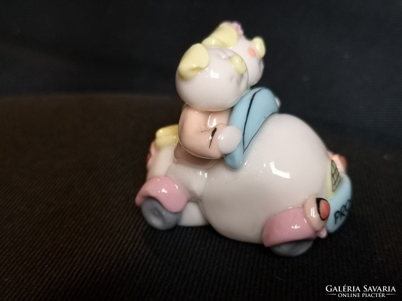 I got it down !!! New Year, handcrafted, porcelain luck pig figurine
