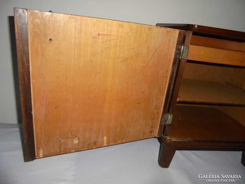 Retro éjjeli szekrény 2 db - politúrozott, fiókos, 1950-1960-as évekből