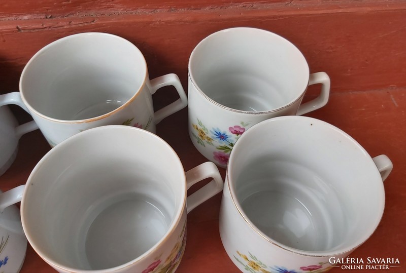 6 pcs zsolnay flower, mug, mugs, in good condition, collectibles, nostalgia