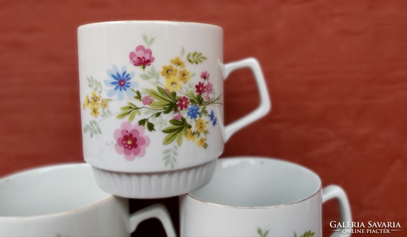 6 pcs zsolnay flower, mug, mugs, in good condition, collectibles, nostalgia