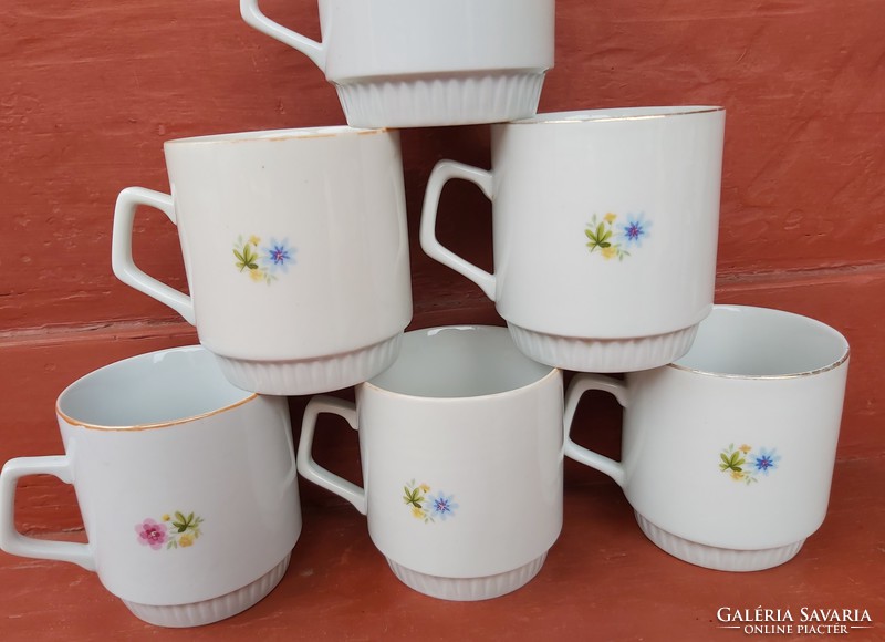6 pcs zsolnay flower, mug, mugs, in good condition, collectibles, nostalgia