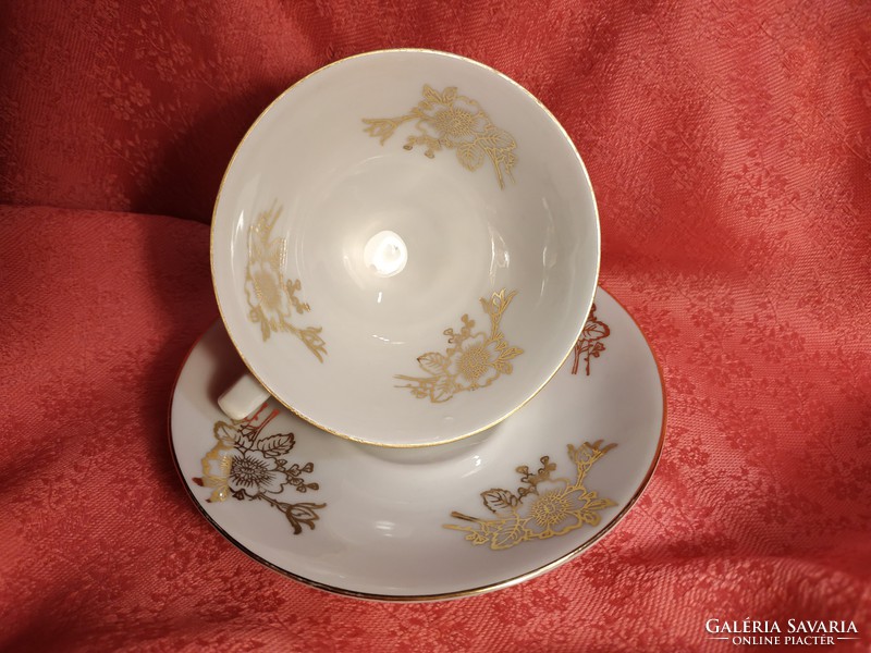 Charming porcelain coffee cup with saucer