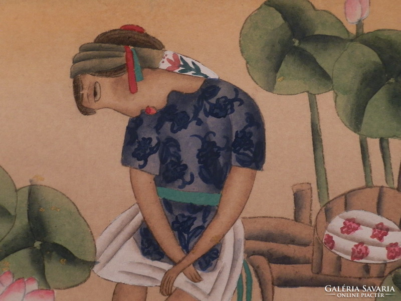 Sad girl, Chinese painting