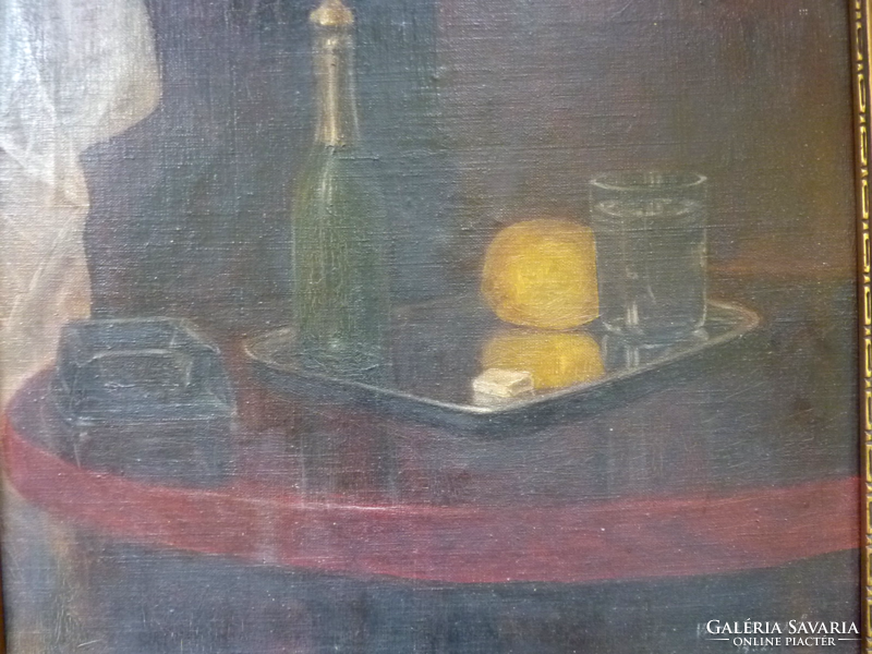 Asztali csendélet, 1932 (olajfestmény kiváló állapotban, kerettel, 39x42 cm) Varga D. Jenő