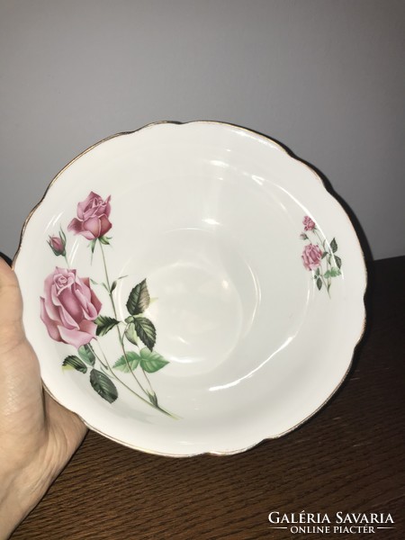 Bohemia Czechoslovakia porcelán tál szószos / pogácsás / tésztás kínáló rózsa mintával