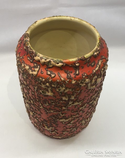 Tófej narancssárga retro kerámia váza