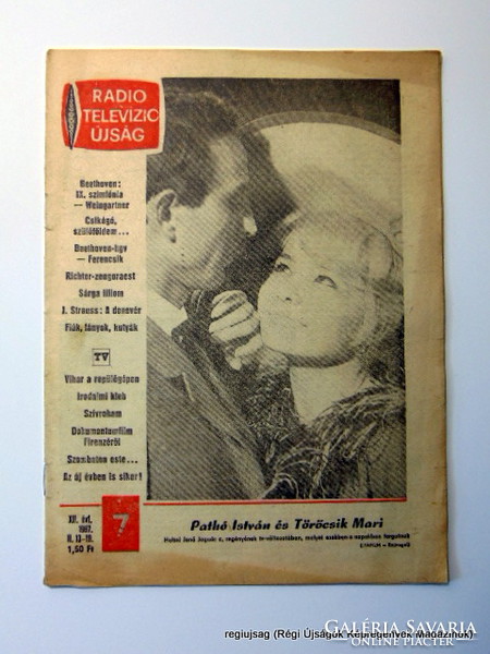 1967 február 13 - 19  /  RÁDIÓ és TELEVÍZIÓ ÚJSÁG  /  regiujsag Ssz.:  15076