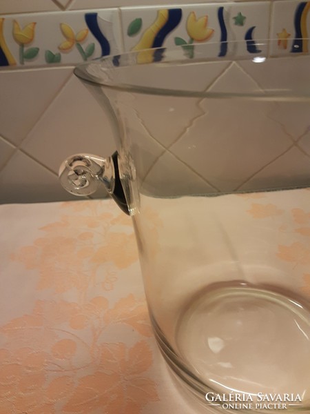 Nagy Bólés, pezsgős edény üvegből - Tiffany stílusú füllel