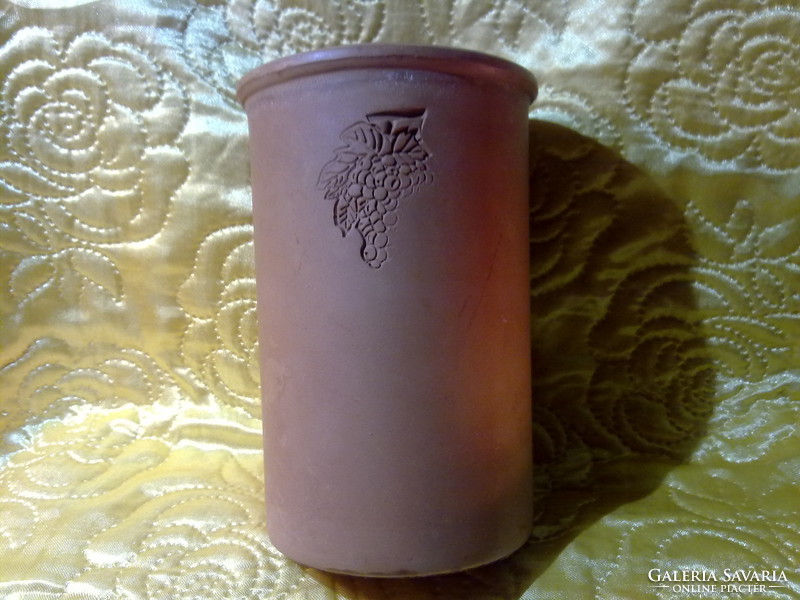 Terracotta ceramic wine and champagne cooler unglazed vessel holder