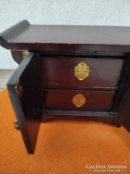Oriental locker, jewelry, drawer! Jade stone carved inlay, china, vietnam, japan, gift