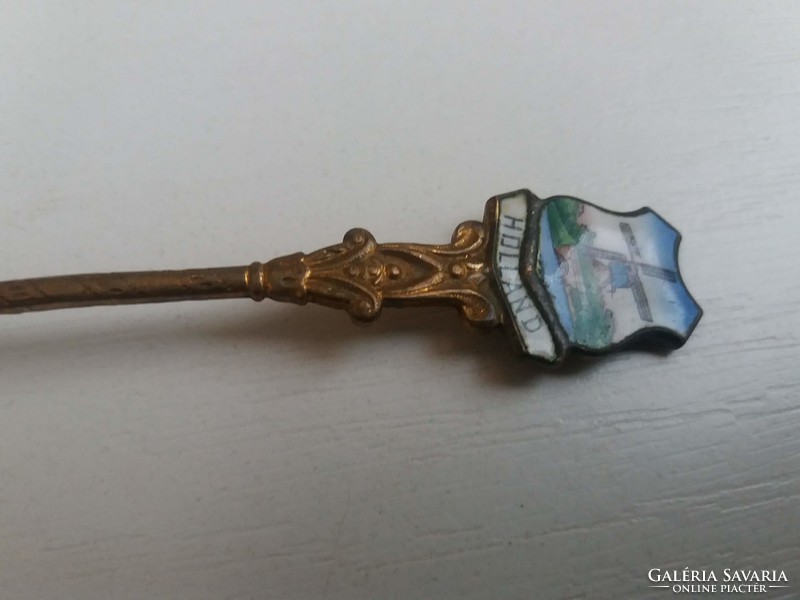 Gilded fire enamel teaspoon