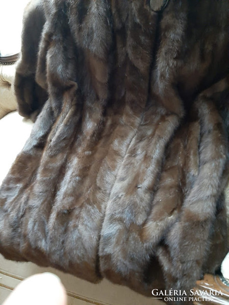 Elegant dark brown long mink coat