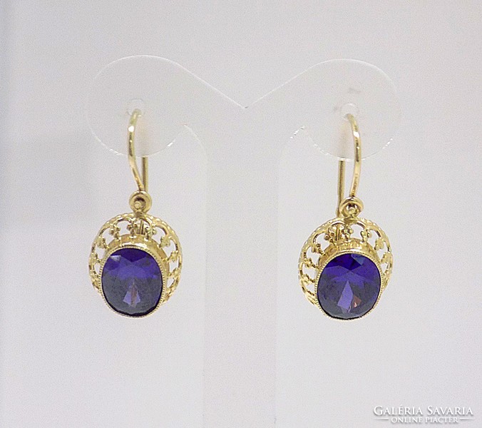 Purple stone earrings (zal-au95374)