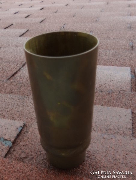 Red copper vase from a cartridge case