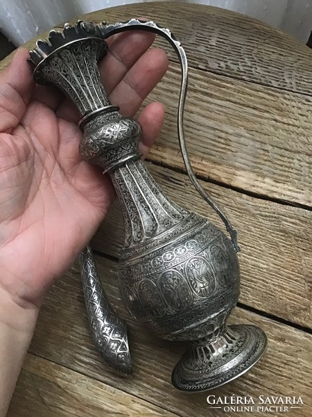Antique Persian hand-crafted silver pouring, in need of repair