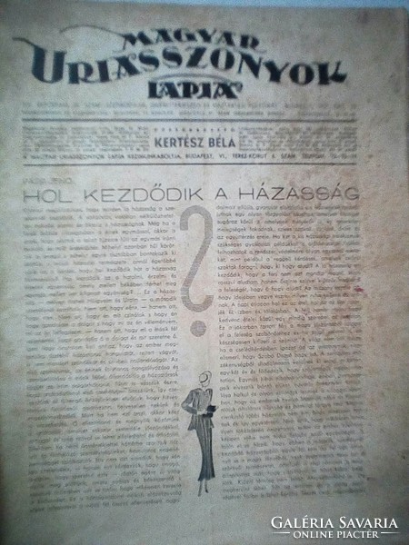 Magyar Uriasszonyok Lapja | 1937