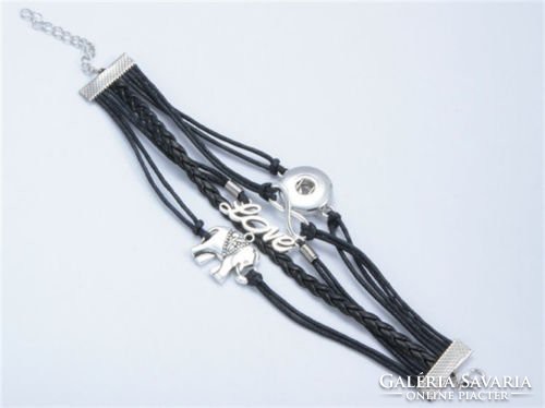 Noosa love elephant leather bracelet + 1 piece noosa patent gift