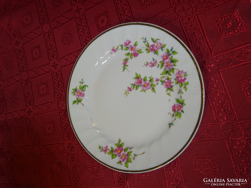 Bolgár porcelán, rózsaszín virágos süteményes tányér, átmérője 19,4 cm. Vanneki!