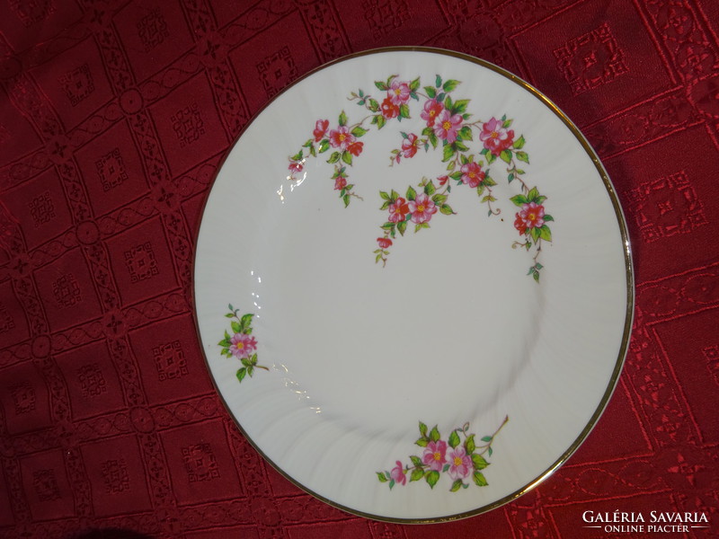Bolgár porcelán, rózsaszín virágos lapostányér, átmérője 24 cm. Vanneki!