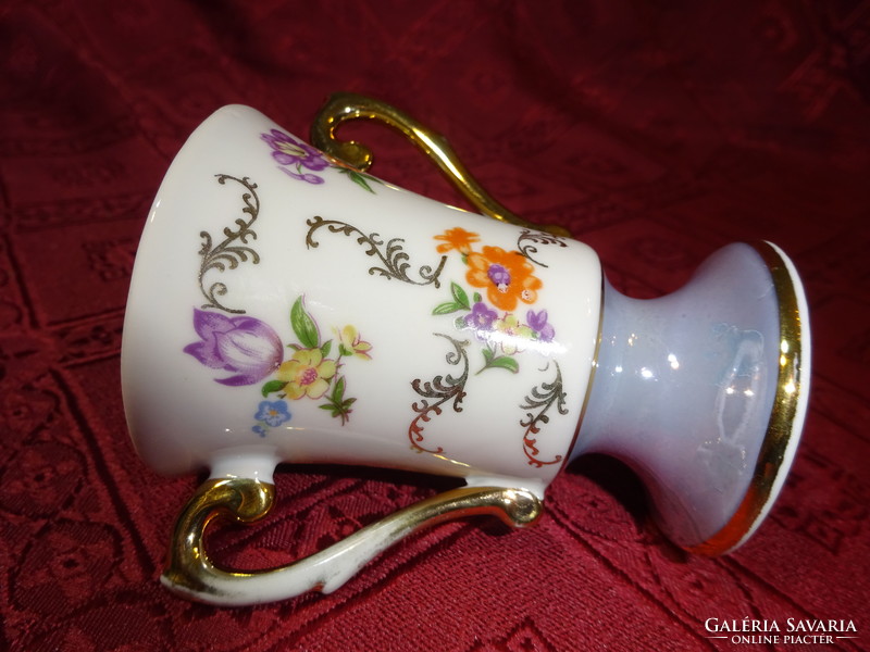 Német porcelán két füles mini váza, magassága 8 cm. Vanneki!