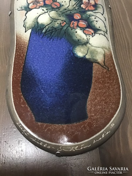 Régi Finn ARABIA kerámia falikép fém akasztóval