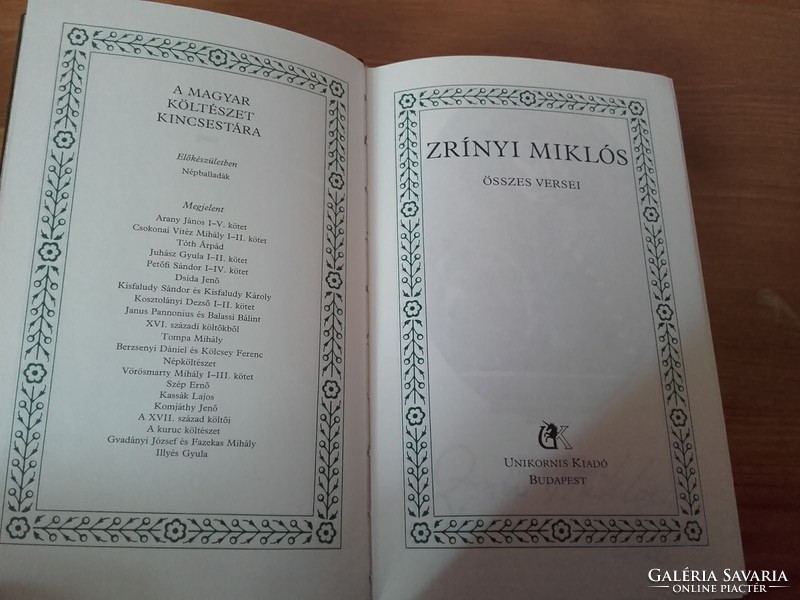 Zrínyi Miklós összes versei  a Magyar költészet kincsestára sorozat része 