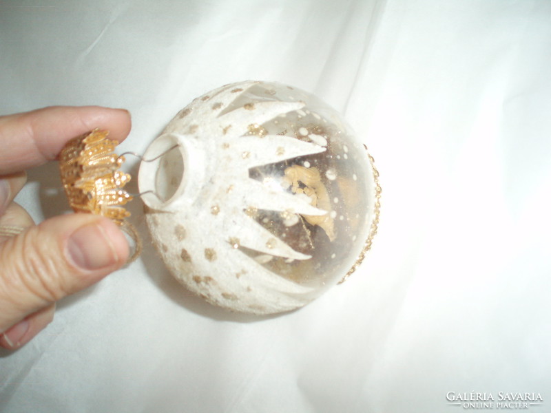 Wonderful antique Christmas glass ball with nativity scene