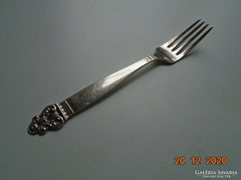 Norwegian silver plate fork with otter pattern