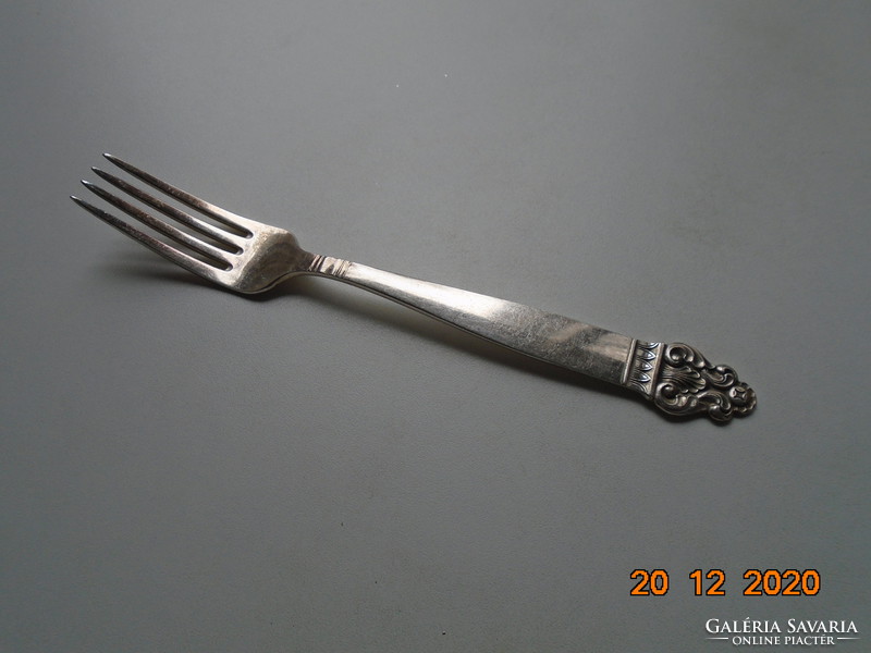 Norwegian silver plate fork with otter pattern